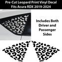 Animal Leopard Cheetah Cow Window Vinyl Decal Stickers Fits Acura RDX 2019 - 2024 - Bogar Tech Designs