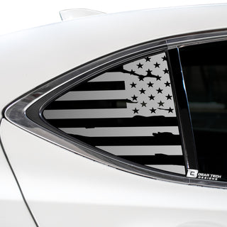 Quarter Window American Flag Vinyl Decal Stickers Fits Acura TLX 2015 - 2020 - Bogar Tech Designs