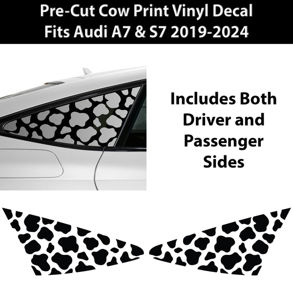 Animal Leopard Cheetah Cow Window Vinyl Decal Stickers Fits Audi A7 & S7 2019 - 2024 - Bogar Tech Designs