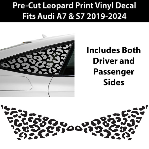 Animal Leopard Cheetah Cow Window Vinyl Decal Stickers Fits Audi A7 & S7 2019 - 2024 - Bogar Tech Designs