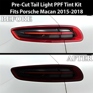 Full Headlight Taillight Precut Smoked PPF Tint Kit Film Overlay Fits Porsche Macan 2015 - 2018 - Bogar Tech Designs