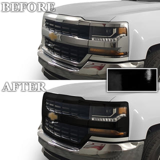 Vinyl Chrome Delete Grille Side Window Rear Blackout Decal Stickers Overlay Film Fits Chevy Silverado 1500 2014 - 2018 - Bogar Tech Designs
