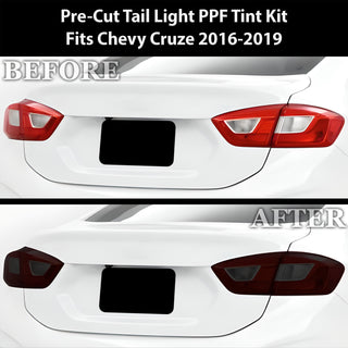 Full Headlight Taillight Precut Smoked PPF Tint Kit Film Overlay Fits Chevrolet Cruze 2016 - 2019 - Bogar Tech Designs