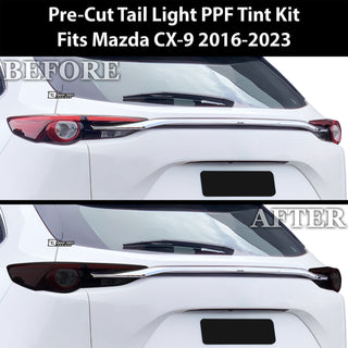 Full Headlight Taillight Precut Smoked PPF Tint Kit Film Overlay Fits Mazda CX - 9 2016 - 2023 - Bogar Tech Designs