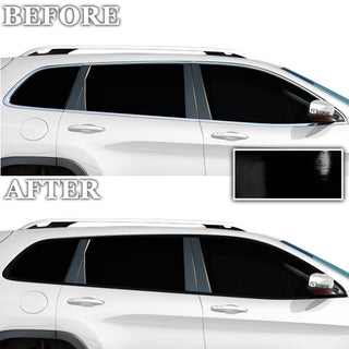 Vinyl Chrome Delete Front Side Window Trim Rear Bumper Blackout Decal Stickers Overlay Film Fits Jeep Cherokee 2014 - 2023 - Bogar Tech Designs