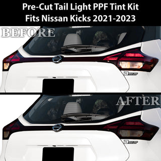 Full Headlight Taillight Precut Smoked PPF Tint Kit Film Overlay Film Fits Nissan Kicks 2021 - 2023 - Bogar Tech Designs