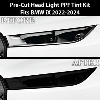 Full Headlight Taillight Precut Smoked PPF Tint Kit Film Overlay Cover Fits BMW iX 2022-2024