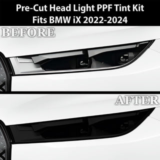 Full Headlight Taillight Precut Smoked PPF Tint Kit Film Overlay Fits BMW iX 2022 - 2024 - Bogar Tech Designs