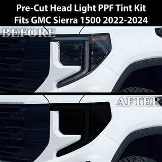 Full Headlight Taillight Precut Smoked PPF Tint Kit Film Overlay Cover Fits GMC Sierra 2022-2024