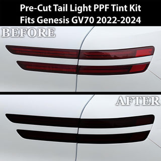 Full Headlight Taillight Precut Smoked PPF Tint Kit Film Overlay Fits Genesis GV70 2022 - 2025 - Bogar Tech Designs