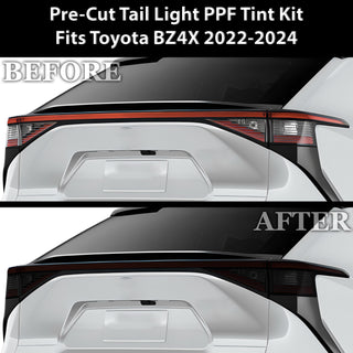 Full Headlight Taillight Precut Smoked PPF Tint Kit Film Overlay Fits Toyota BZ4X 2022 - 2025 - Bogar Tech Designs