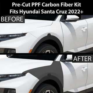 Fits Hyundai Santa Cruz 2022+ Precut Premium Gloss Black Carbon Fiber Fender Paint Protection Film PPF Decal Film Kit Coverage - Bogar Tech Designs