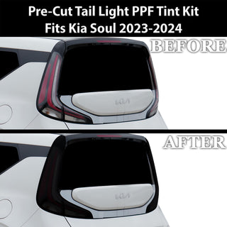 Full Headlight Taillight Precut Smoked PPF Tint Kit Film Overlay Fits Kia Soul 2023 - 2025 - Bogar Tech Designs