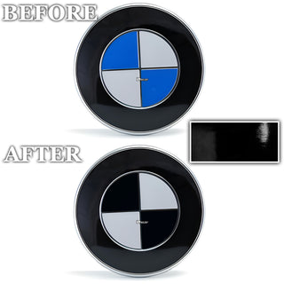 Vinyl Blackout Decal Stickers Overlay Film Fits BMW Crest Emblem - Bogar Tech Designs