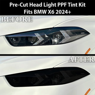 Full Headlight Taillight Precut Smoked PPF Tint Kit Film Overlay Cover Fits BMW X6