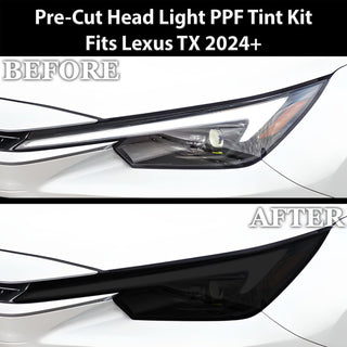 Full Headlight Taillight Precut Smoked PPF Tint Kit Film Overlay Fits Lexus TX 2024 - 2025 - Bogar Tech Designs