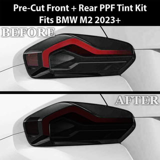 Fits BMW M2 2023 - 2025 Full Headlight Taillight Precut Smoked PPF Tint Kit Film Overlay - Bogar Tech Designs