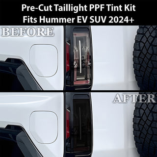Fits GMC Hummer EV 2023 - 2025 Full Headlight Taillight Precut Smoked PPF Tint Kit Film Overlay - Bogar Tech Designs