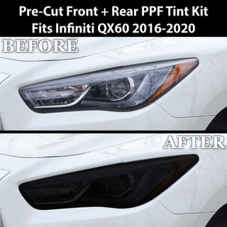 Fits Infiniti QX60 2016 - 2020 Full Headlight Taillight Precut Smoked PPF Tint Kit Film Overlay - Bogar Tech Designs