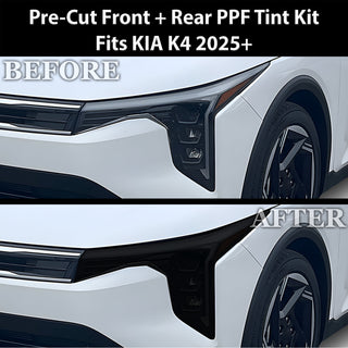 Fits KIA K4 2025+ Full Headlight Taillight Precut Smoked PPF Tint Kit Film Overlay 2025 - 2026 - Bogar Tech Designs