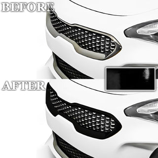 Fits KIA Stringer 2018 - 2023 Vinyl Chrome Delete Grille Blackout Decal Stickers Overlay Film - Bogar Tech Designs