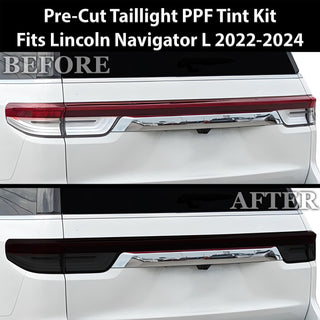 Fits Lincoln Navigator L 2022 - 2024 Full Headlight Taillight Precut Smoked PPF Tint Kit Film Overlay - Bogar Tech Designs