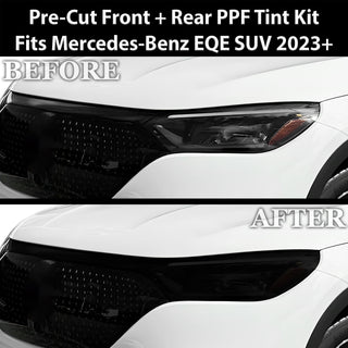 Fits Mercedes - Benz EQE SUV 2023 - 2025 Full Headlight Taillight Precut Smoked PPF Tint Kit Film Overlay - Bogar Tech Designs