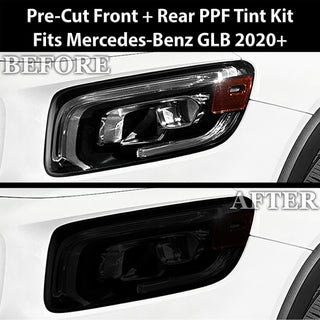 Fits Mercedes - Benz GLB 2020 - 2025 Full Headlight Taillight Precut Smoked PPF Tint Kit Film Overlay - Bogar Tech Designs