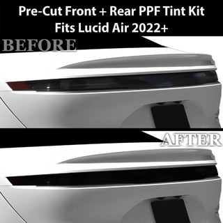 Fits Lucid Air Full Headlight Taillight Precut Smoked PPF Tint Kit Film Overlay 2022 - 2025 - Bogar Tech Designs