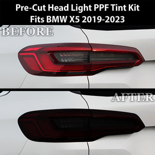 Full Headlight Taillight Precut Smoked PPF Tint Kit Film Overlay Cover Fits BMW X5 2019-2023