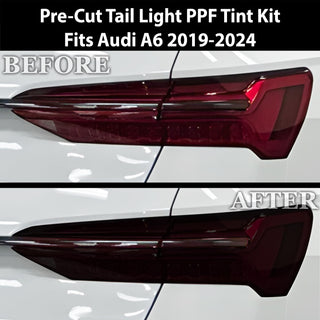 Full Headlight Taillight Precut Smoked PPF Tint Kit Film Overlay Cover Fits Audi A6 S6 2019-2024