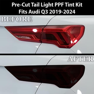 Full Headlight Taillight Precut Smoked PPF Tint Kit Film Overlay Fits Audi Q3 2019 - 2024 - Bogar Tech Designs