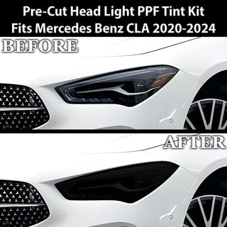 Full Headlight Taillight Precut Smoked PPF Tint Kit Film Overlay Cover Fits Mercedes Benz CLA Class 2020-2024