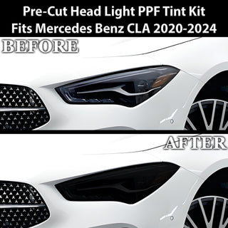 Full Headlight Taillight Precut Smoked PPF Tint Kit Film Overlay Fits Mercedes Benz CLA Class 2020 - 2024 - Bogar Tech Designs