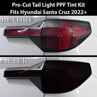 Full Headlight Taillight Precut Smoked PPF Tint Kit Film Overlay Fits Hyundai Santa Cruz 2022 - 2025 - Bogar Tech Designs