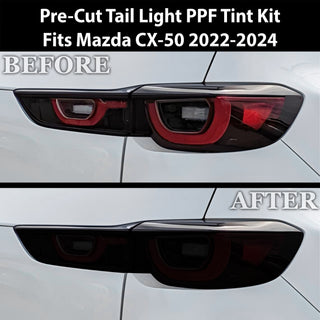 Full Headlight Taillight Precut Smoked PPF Tint Kit Film Overlay Cover Fits Mazda Cx-50 2022+