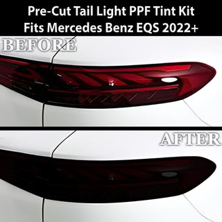 Full Headlight Taillight Precut Smoked PPF Tint Kit Film Overlay Fits Mercedes Benz EQS 2022 - 2025 - Bogar Tech Designs