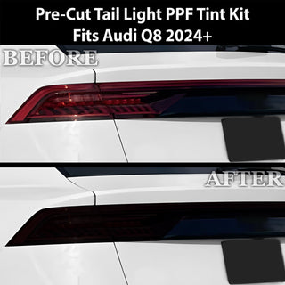Full Headlight Taillight Precut Smoked PPF Tint Kit Film Overlay Fits Audi Q8 2019 - 2024 - Bogar Tech Designs