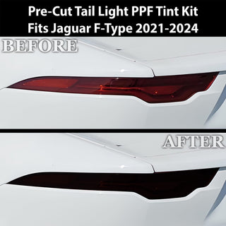 Full Headlight Taillight Precut Smoked PPF Tint Kit Film Overlay Cover Fits Jaguar F-Type 2021+