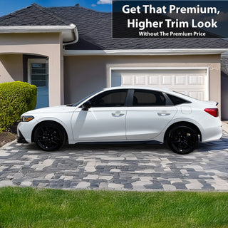 Vinyl Chrome Delete Side Window Trim Blackout Decal Stickers Overlay Film Fits Honda Civic Sedan 2022 - 2025 - Bogar Tech Designs