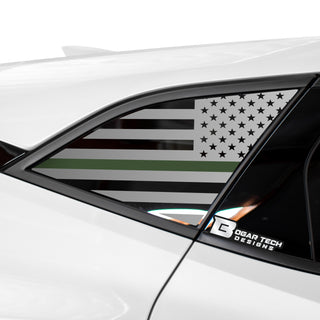 Buy thin-green-line American Flag Rear Quarter Window Vinyl Decal Stickers Fits Chevy Blazer 2019-2024