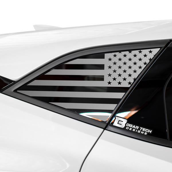 American Flag Quarter Window Decal for Chevy Blazer 2019-2026 – Precut Matte Black Vinyl
