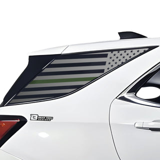 Buy thin-green-line American Flag Rear Quarter Window Vinyl Decal Stickers Fits Chevy Equinox 2018-2024