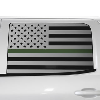 Window American Flag Vinyl Decal Stickers Fits Chevy Silverado & GMC Sierra 1500 2014 - 2018 - Bogar Tech Designs