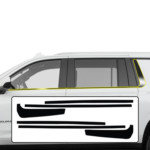 Chevy Tahoe & Suburban 2021-2026 Blackout Chrome Delete Kit β Precut Gloss Black Vinyl Overlays