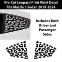 Animal Leopard Cheetah Cow Window Vinyl Decal Stickers Fits Mazda 3 Sedan 2019 - 2024 - Bogar Tech Designs