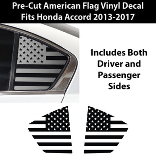 Quarter Window American Flag Vinyl Decal Stickers Fits Honda Accord 2013 - 2017 - Bogar Tech Designs
