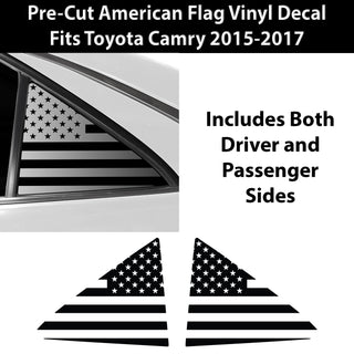 Quarter Window American Flag Vinyl Decal Stickers Fits Toyota Camry 2015 - 2017 - Bogar Tech Designs
