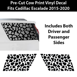 Animal Leopard Cheetah Cow Window Vinyl Decal Stickers Fits Cadillac Escalade 2015 - 2020 - Bogar Tech Designs