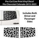 Animal Leopard Cheetah Cow Window Vinyl Decal Stickers Fits Chevrolet Colorado 2015 - 2023 - Bogar Tech Designs